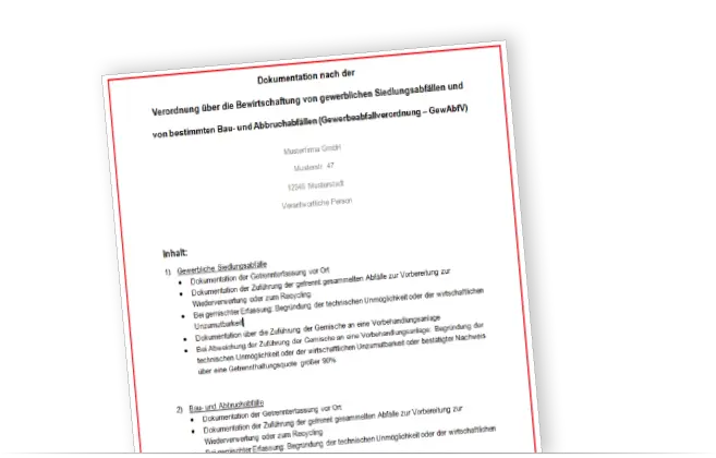 Dokumentation nach Gewerbeabfallverordnung