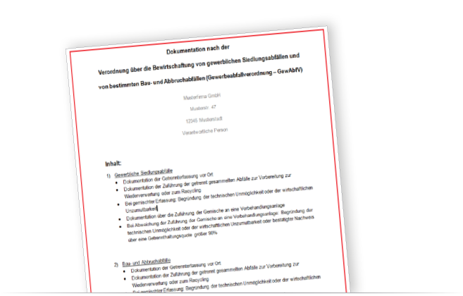 Dokumentation nach Gewerbeabfallverordnung